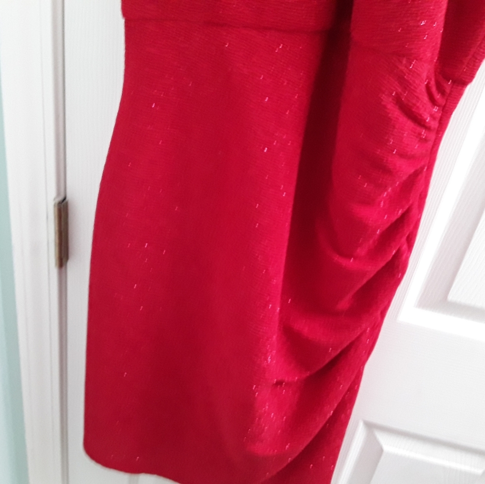 Eliza J Red Sparkle Sleeveless Party Cocktail Dress - Picture 4 of 9